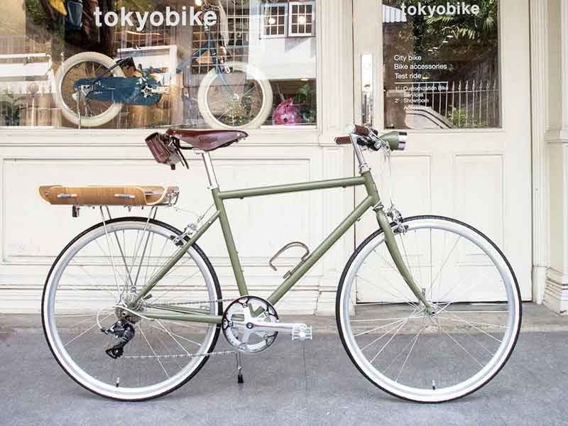 tokyobike plus in special green with bent basket limited and ไฟจักรยาน ทำสีพิเศษ